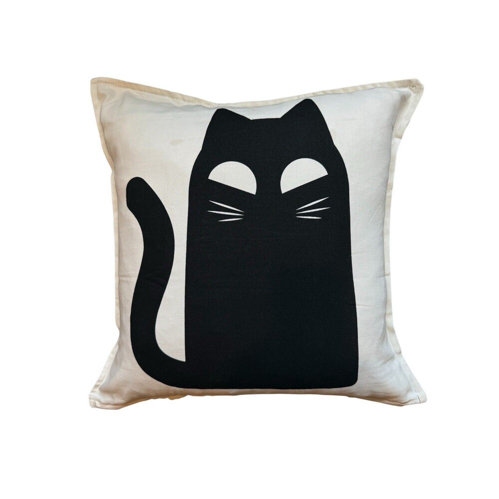 Ikea Cushion Cover Cats 20x20" Black White NEW 2025 Cotton Cat Fast Ship Pounce! - Picture 4 of 9
